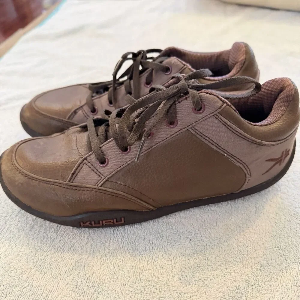 Kuru Women’s 8 Trail Hiking Shoes Dark Brown Leather Comfort Sneakers